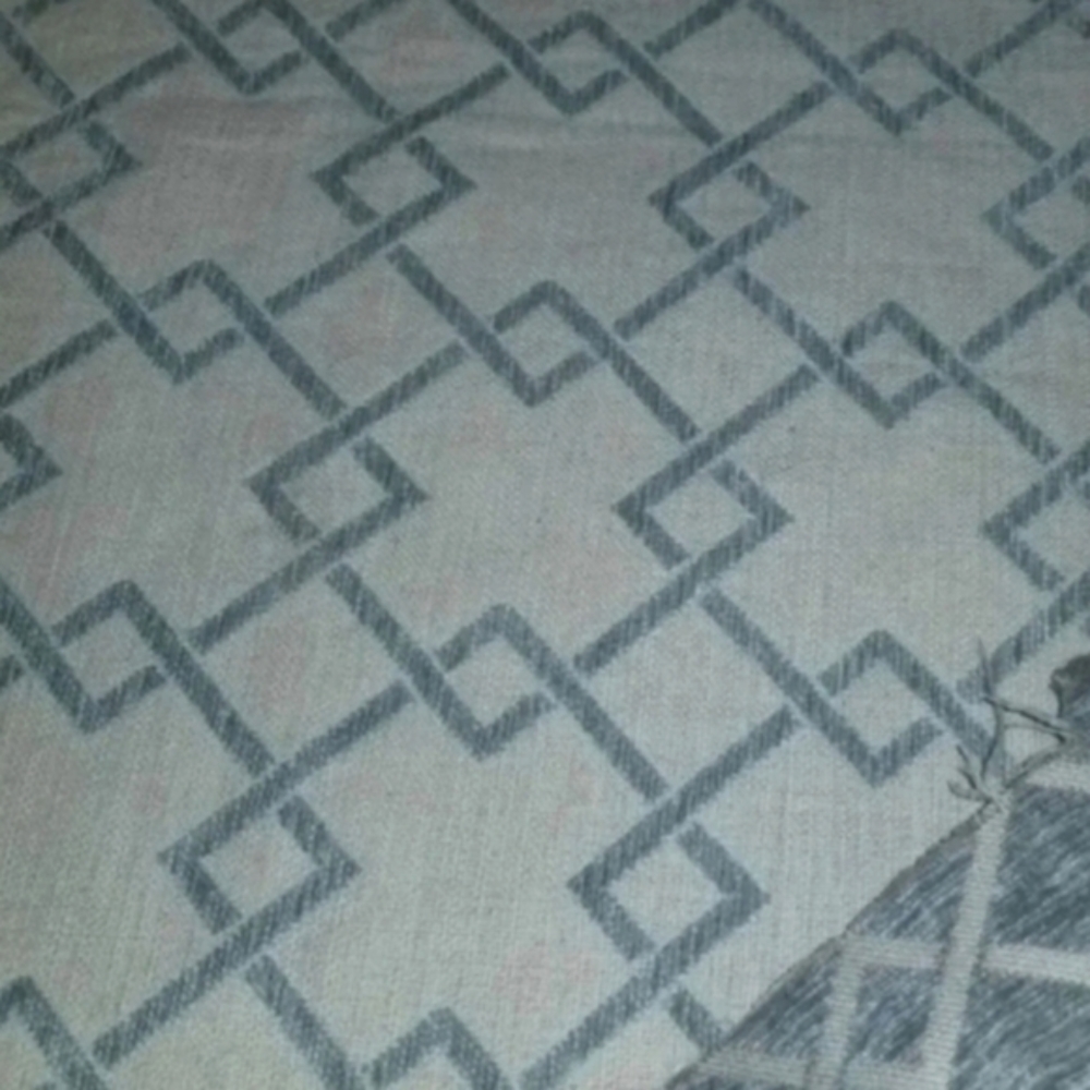 Designer upholstery fabric aqua blue 2.3  yards geometric modern - Picture 5 of 7